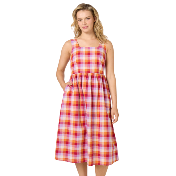 Womens-Pink-and-Orange-Plaid-Square-Neck-Sleeveless-Midi-Dress-4.png